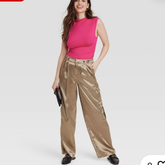 a new day Pants - a new day Tan Pants Shiny